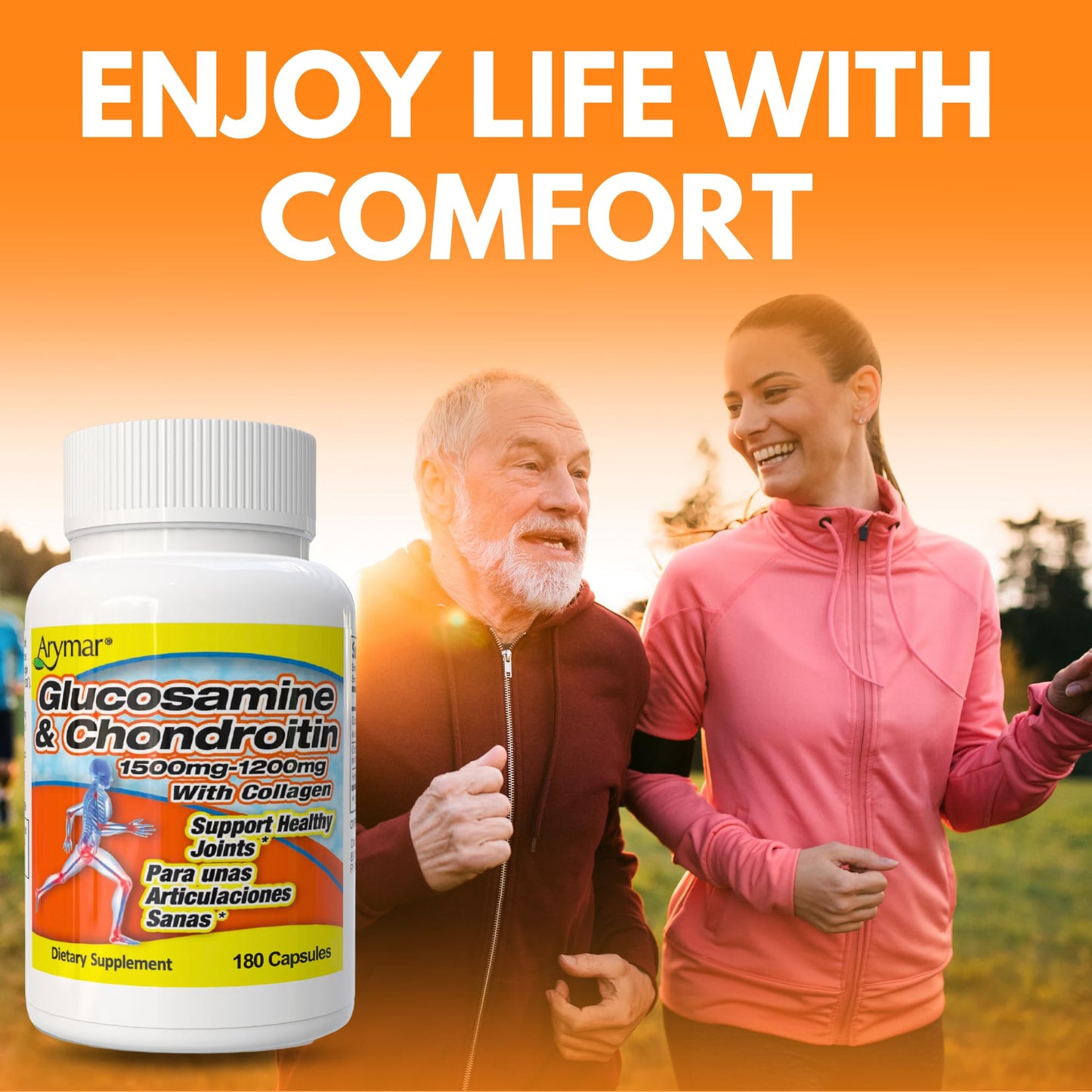 ARYMAR Glucosamine & Chondroitin with Collagen – 180 Capsules