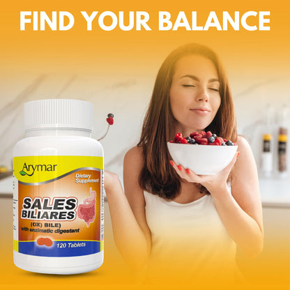 Arymar Sales Biliares Ox Bile with Digestive Enyzmes 120 Tablets