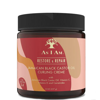 AS I AM Jamaican Black Castor Oil Curling Creme – Hair Styling, Sulfate Free