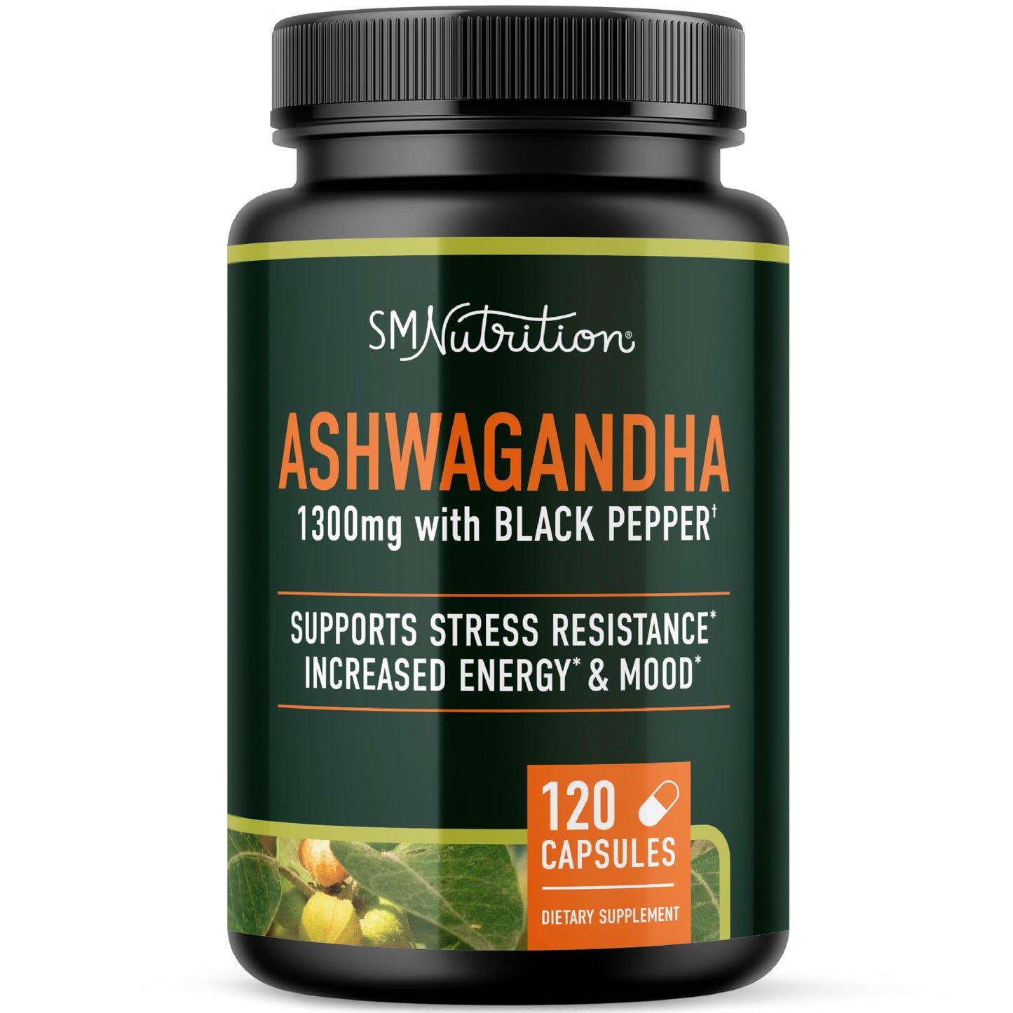 Ashwagandha 1300mg | Stress Resistance & Energy Boost | 120ct Non-GMO
