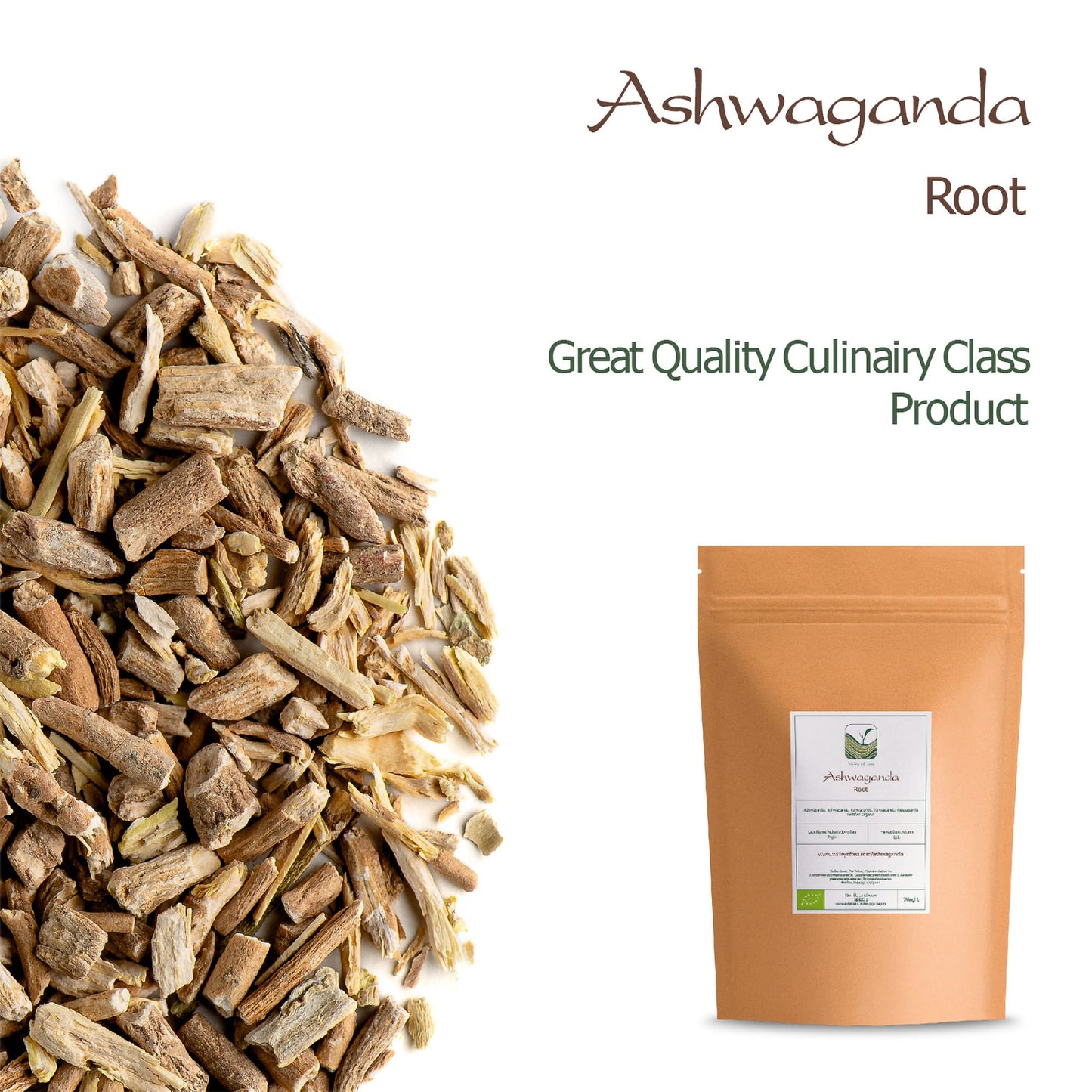 Ashwagandha Organic Root India - For Relexation - Ashwanda Roots - Ashwagonda - Indian Ginseng - Poison Gooseberry - Winter Cherry - Withania Root