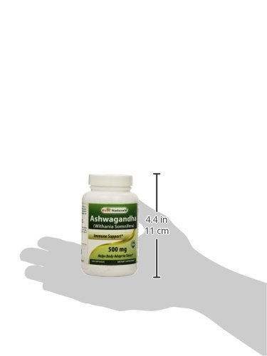 Best Naturals Ashwagandha Capsules 500 mg – Stress & Mood Support, 120 Count