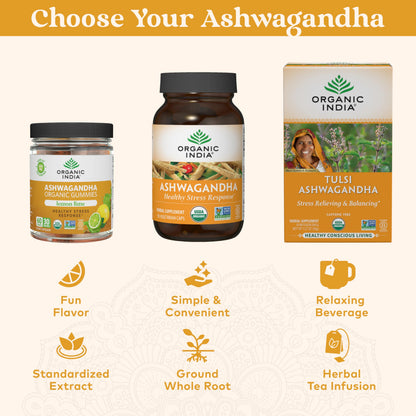 ORGANIC INDIA Ashwagandha Gummies - KSM-66 Stress Support, Lemon Lime, 60 Gummies