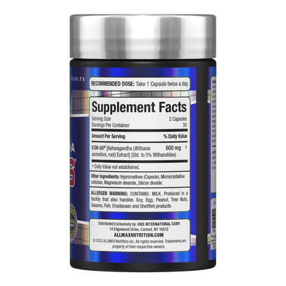 ALLMAX Essentials Ashwagandha KSM-66 (60 Veggie Caps) – Muscle Strength & Recovery