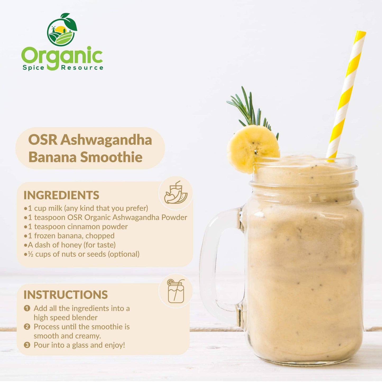 Organic Ashwagandha Root Powder - 8 oz | Lab Tested for Purity | Non-GMO | Resealable Kraft Bag | Withania Somnifera - Indian Ginseng | SHOPOSR