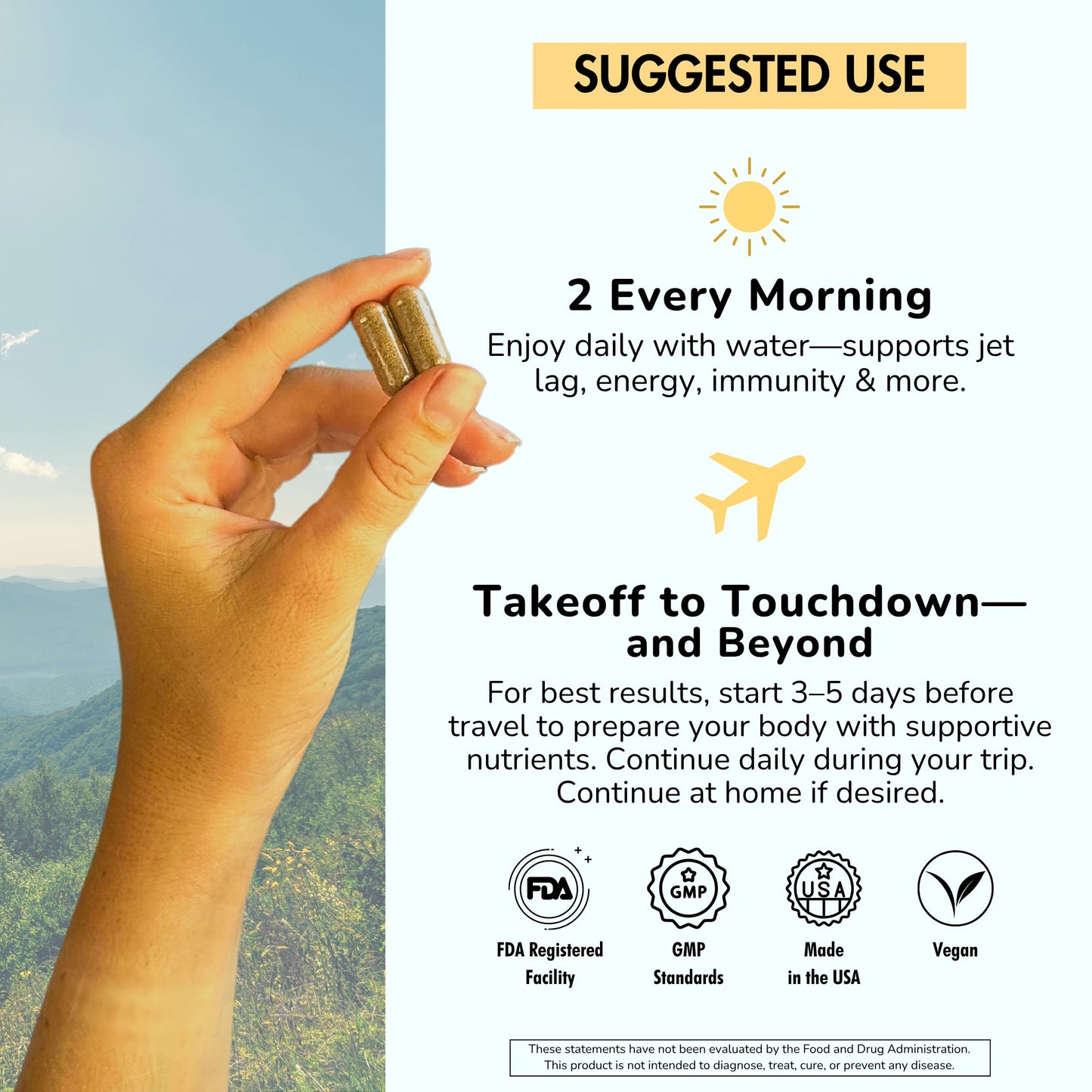 Co-Pilot Travel Vitamin: Jet Lag, Immunity, Digestion & Calm | Vegan, 60 Count