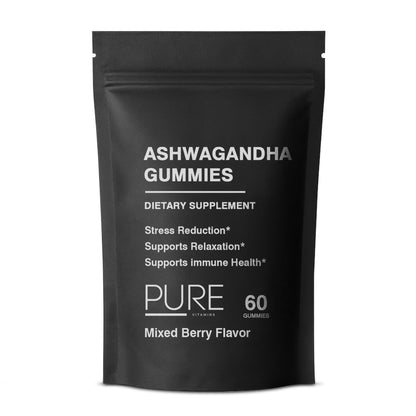 Ashwagandha Gummies – 60 Vegan Gummies | 300mg Root Extract + Vitamin D2