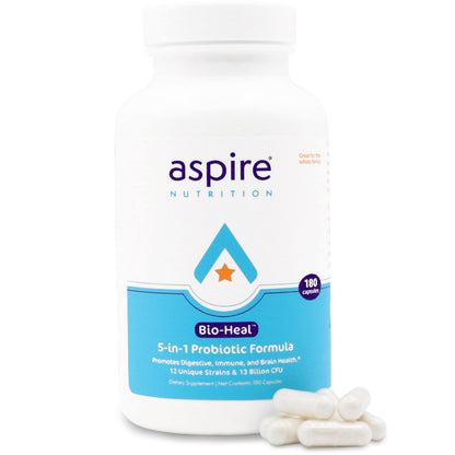 Aspire Nutrition Bio-Heal 5-in-1 Probiotic for Kids & Adults – Brain & Gut Health