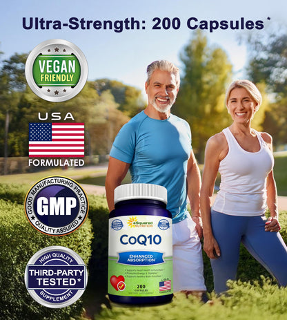 aSquared Nutrition CoQ10 400mg Max Strength – 200 Vegan Capsules