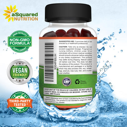 aSquared Nutrition Mushroom Gummies - 10x Complex Mushroom Blend for Energy, Focus & Immune Support