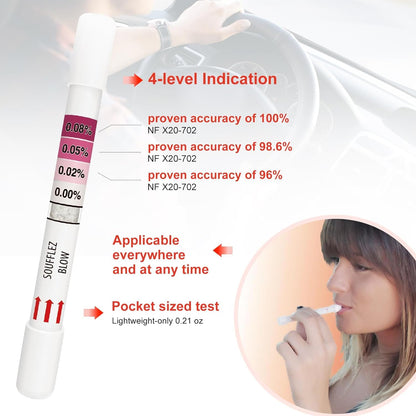 AssuTest 25-Tests Disposable Breathalyzer Kit – 4-Level Colorimetric Home BAC Test for Personal Use