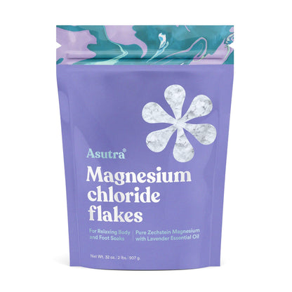 ASUTRA Magnesium Chloride Bath Flakes with Lavender – 2 lbs