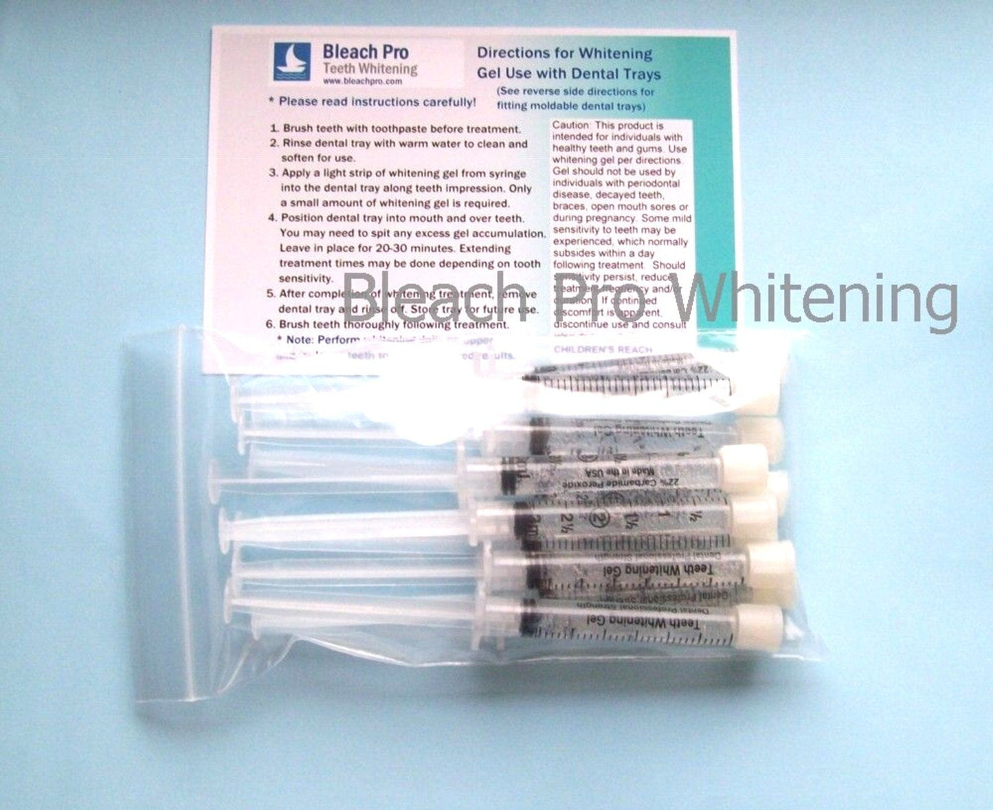 Teeth Whitening Gel Syringe Dispensers – 22% Carbamide Peroxide, 10 x 3ml Syringes
