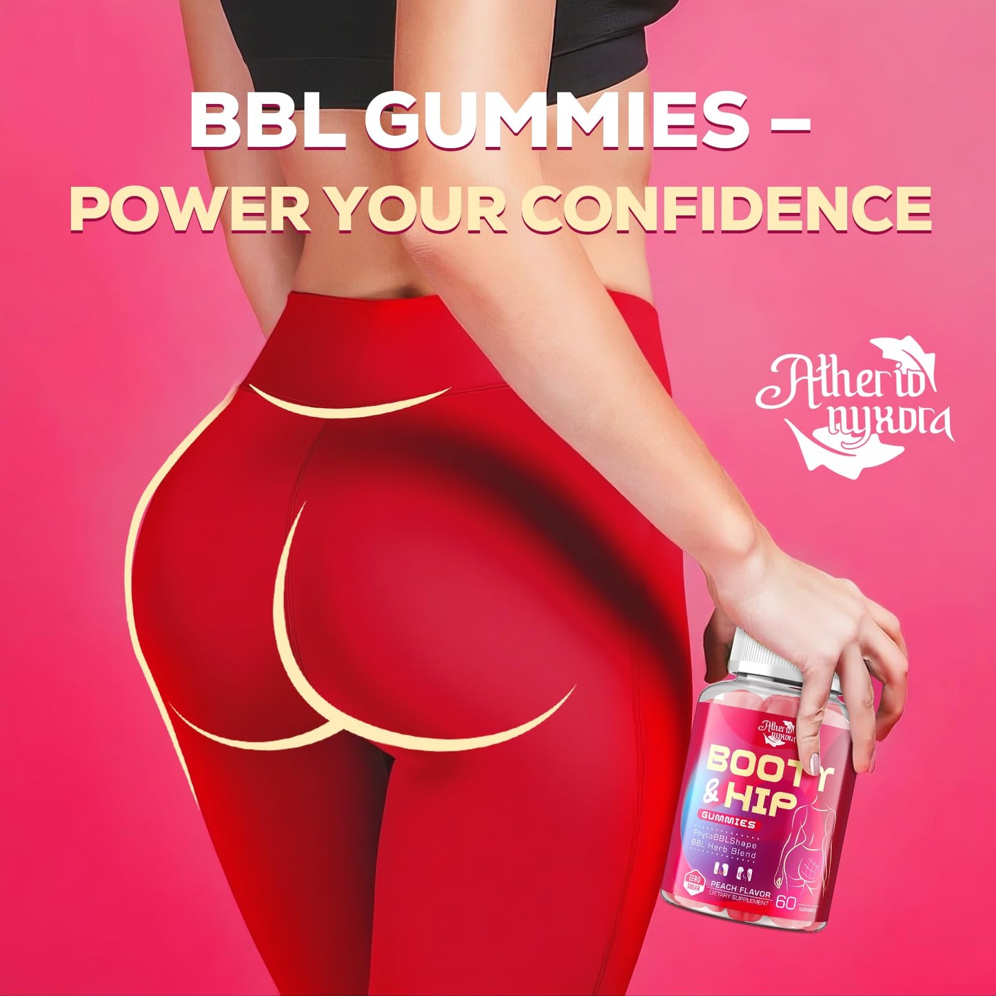 Atherionyxora Booty Gummies for Women – BBL Glow with Collagen & Herbal Blend (120)