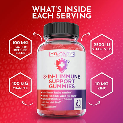 Atlantis Nutrition 8-in-1 Immune Gummies with Elderberry | Immune Support