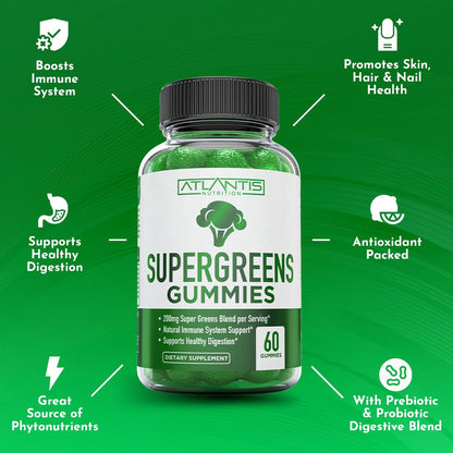 Atlantis Nutrition Supergreens Gummies - Immunity Support (60 ct)