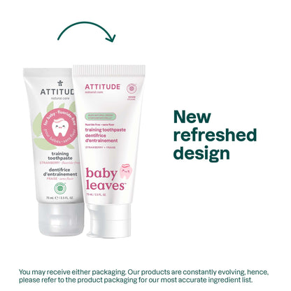 ATTITUDE Baby Training Toothpaste – Strawberry, Fluoride-Free, EWG Verified, Vegan