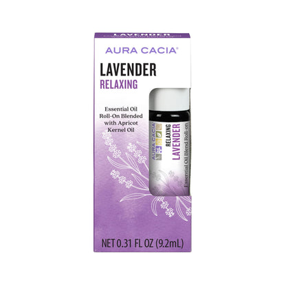 Aura Cacia Lavender Roll-On Oil – 0.31 fl oz | Soothing Aromatherapy