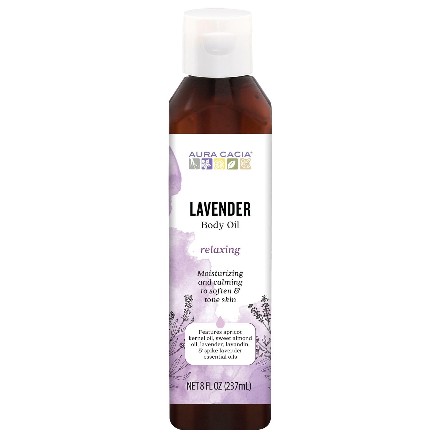 Aura Cacia Body Oil - Relaxing Lavender, 8 fl oz (Pack of 2)
