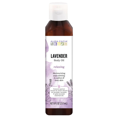 Aura Cacia Body Oil - Relaxing Lavender, 8 fl oz (Pack of 2)
