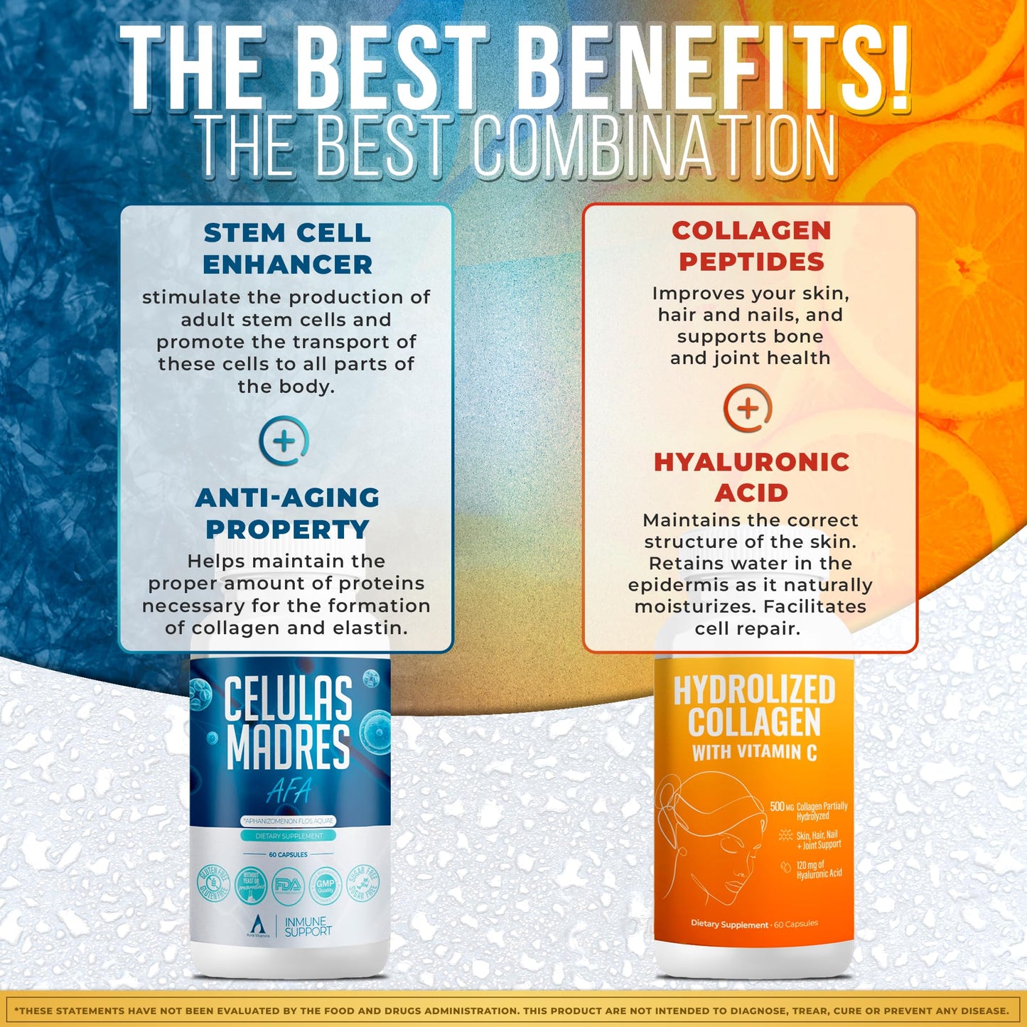 Aura Vitamin Mega Antioxidant Bundle | Hydrolyzed Collagen & AFA Stem Cell – 60 Capsules (2)