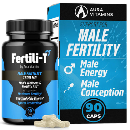 Fertili-T by Aura Vitamins – Male Fertility Support, 1500 mg, 90 Capsules