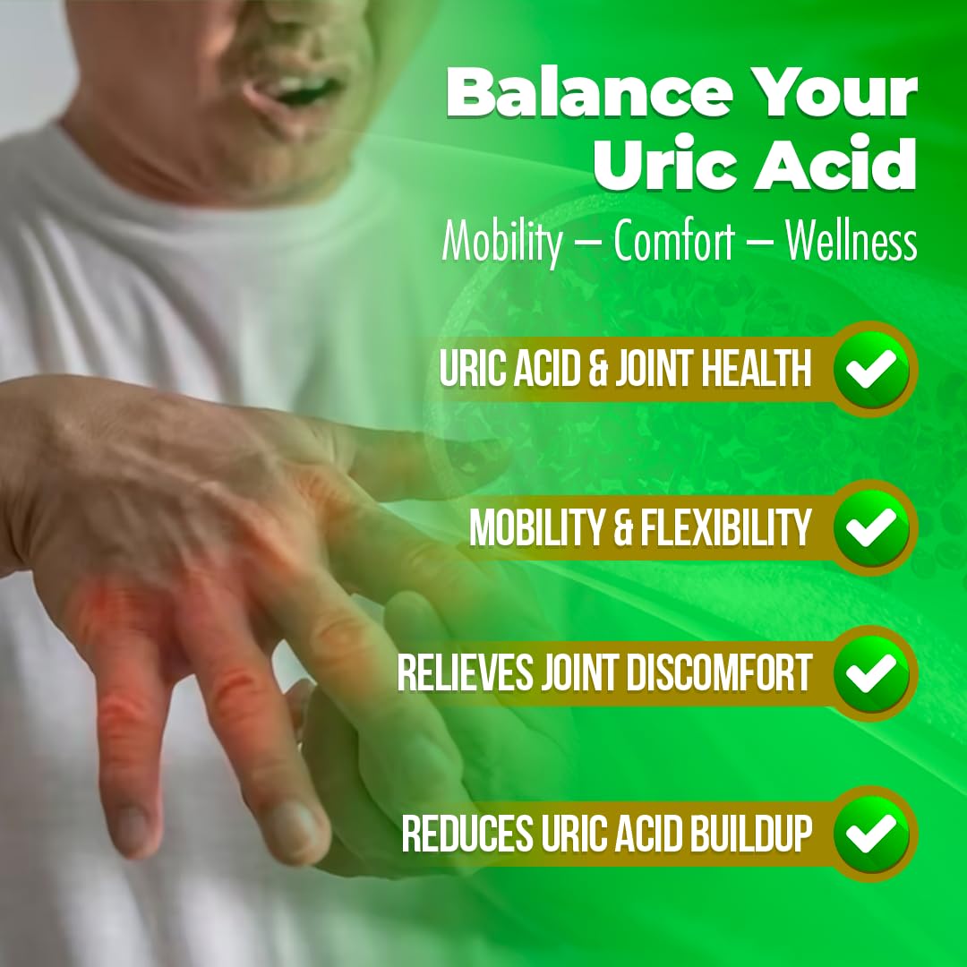 Vitatonic Uric Acid Balancing Aid – AURA VITAMINS | Joint Care Detox for Men & Women | Gluten-Free, GMO-Free | 60 Capsules
