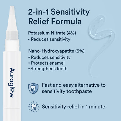 Auraglow Sensitive Teeth Relief Serum Gel – Reduces Tooth Sensitivity, 4ml
