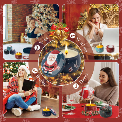 Auralome Christmas Scented Candles Gift Set - 4x4.4oz Soy Wax