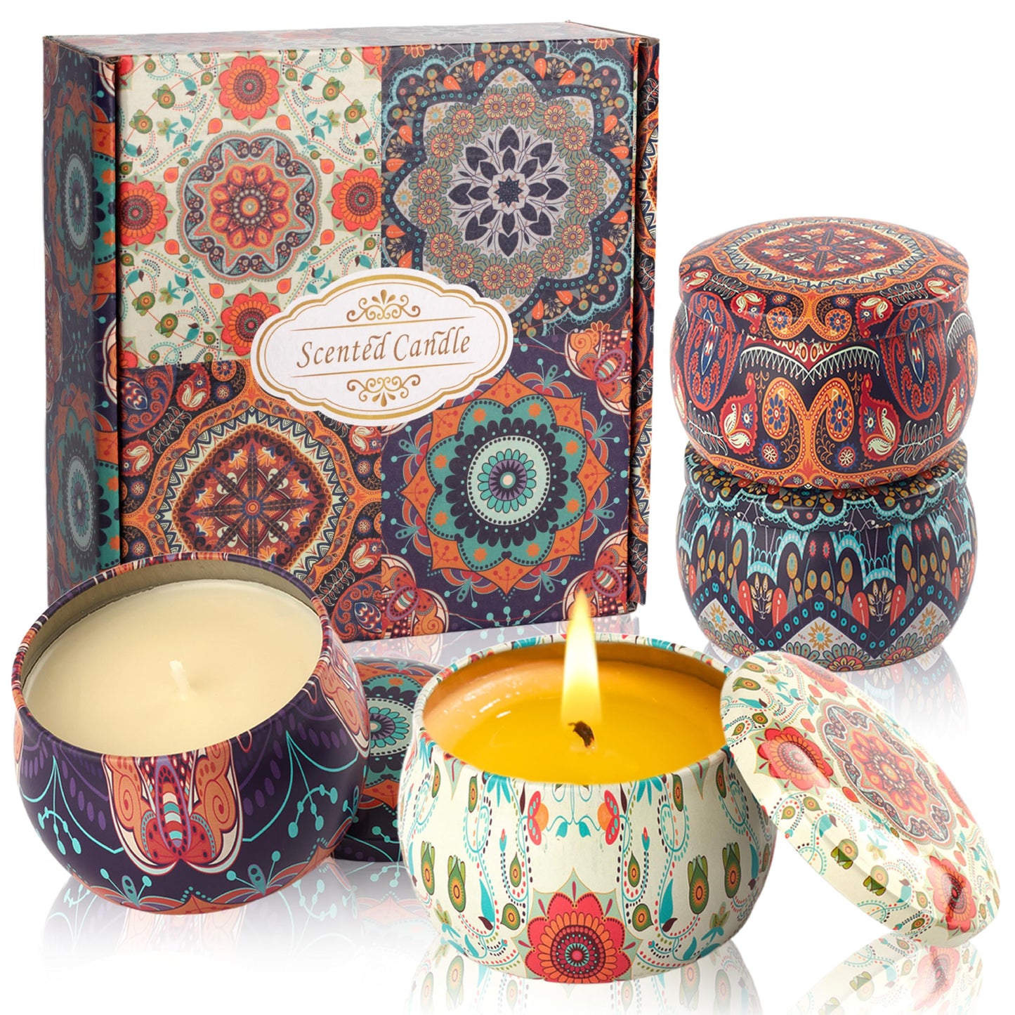 Auralome Scented Candles Gift Set – 4x 4.4oz Soy Wax Aromatherapy Candles