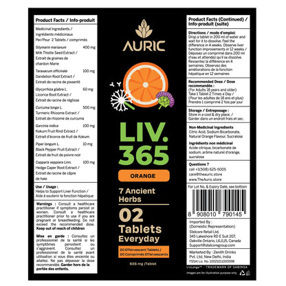 Auric Herbal Liver Support Supplement | Milk Thistle, Turmeric & More | 80 Tablets | Gluten-Free & Plant-Based