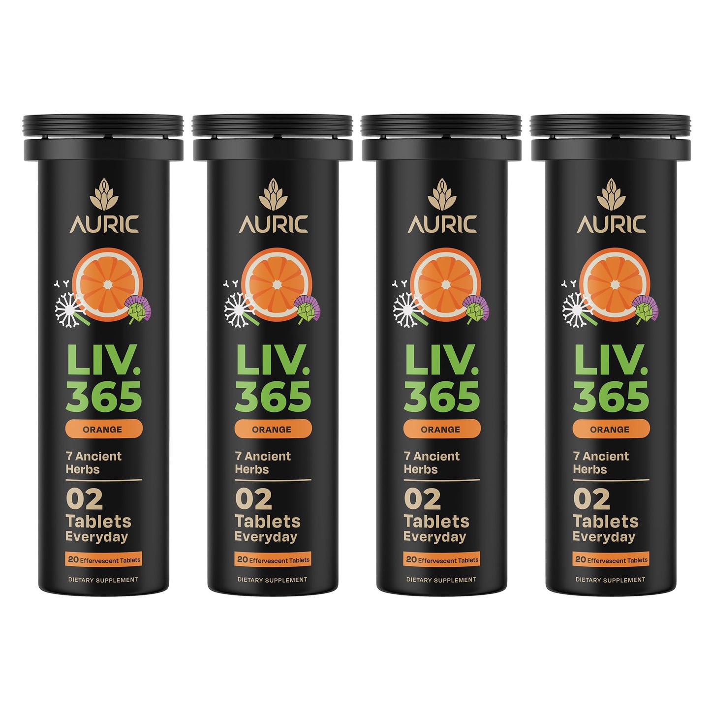 Auric Herbal Liver Support Supplement | Milk Thistle, Turmeric & More | 80 Tablets | Gluten-Free & Plant-Based