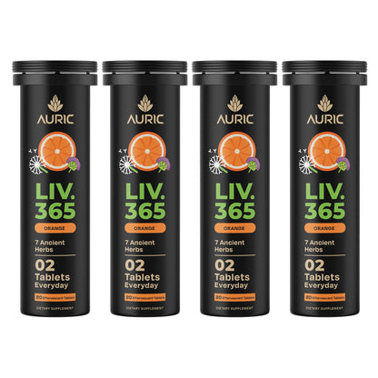 Auric Herbal Liver Support Supplement | Milk Thistle, Turmeric & More | 80 Tablets | Gluten-Free & Plant-Based
