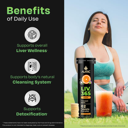 Auric Herbal Liver Support Supplement | Milk Thistle, Turmeric & More | 80 Tablets | Gluten-Free & Plant-Based