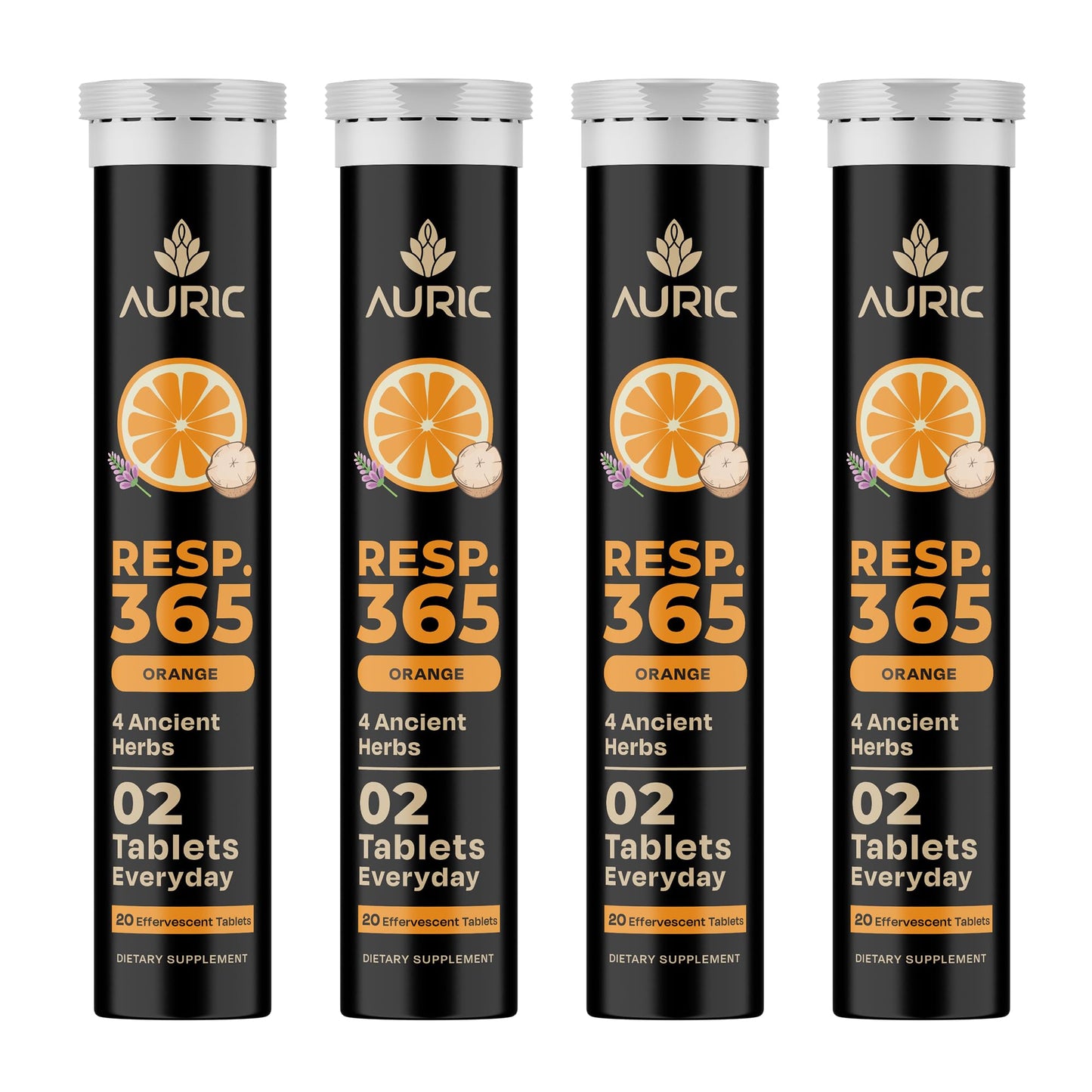 Auric Resp 365 Supplement 80 Tablets | Natural Lung Cleanse & Detox with NAC, Pushkarmool, Piper Longum & Licorice Extract
