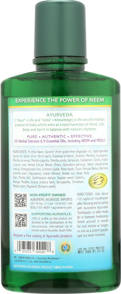 Auromere Ayurvedic Mouthwash – Vegan, Fluoride Free, Alcohol Free, Natural, Non-GMO (16 oz) 2 Pack