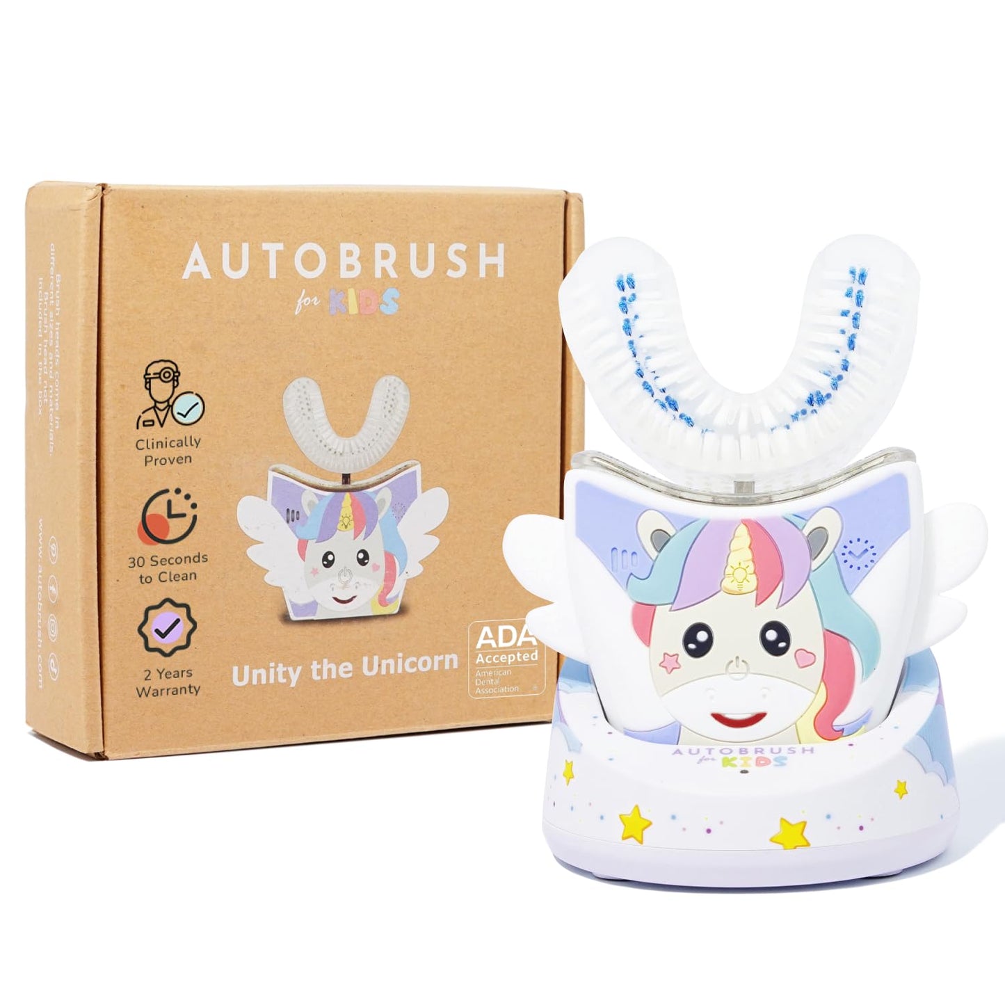 Autobrush Kids Electric Toothbrush – ADA-Approved U-Shaped, 5.1x Better Cleaning, 30s Full-Mouth 360° (Unicorn)