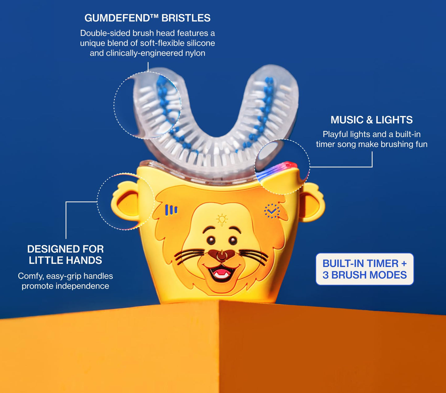autobrush Kids Electric Toothbrush - ADA Accepted U-Shaped, 5.1x Cleaner, 30s, 360 Coverage, Unicorn