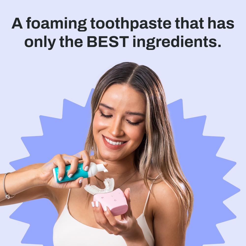 Autobrush Fluoride Foaming Toothpaste for Adults – Mint, Whitening & Deep Cleaning (3-Pack)