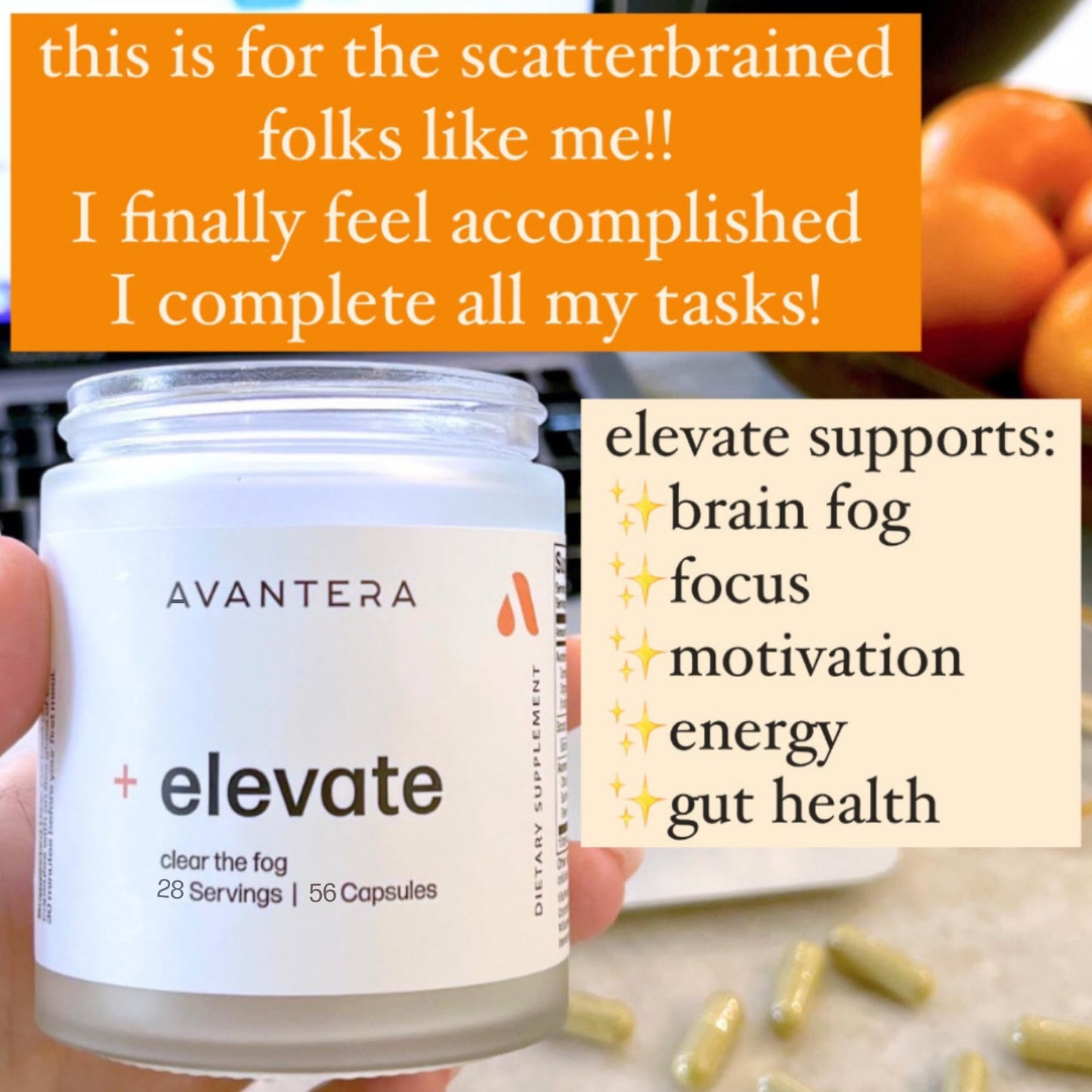 Avantera Elevate Premium Nootropic — Focus, Memory & Energy (56 Count)