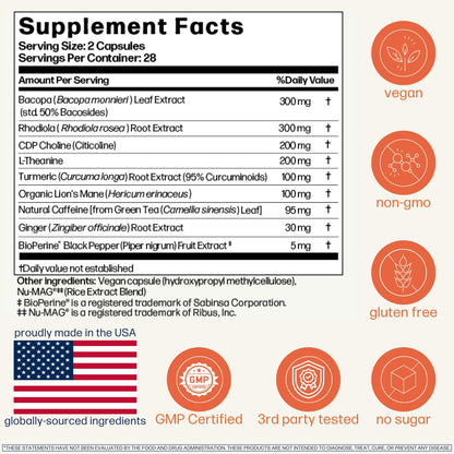 Avantera Elevate Premium Nootropic — Focus, Memory & Energy (56 Count)