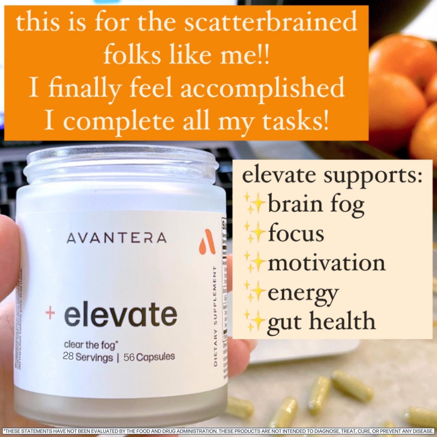 Avantera Elevate Premium Nootropic — Focus, Memory & Energy (56 Count)
