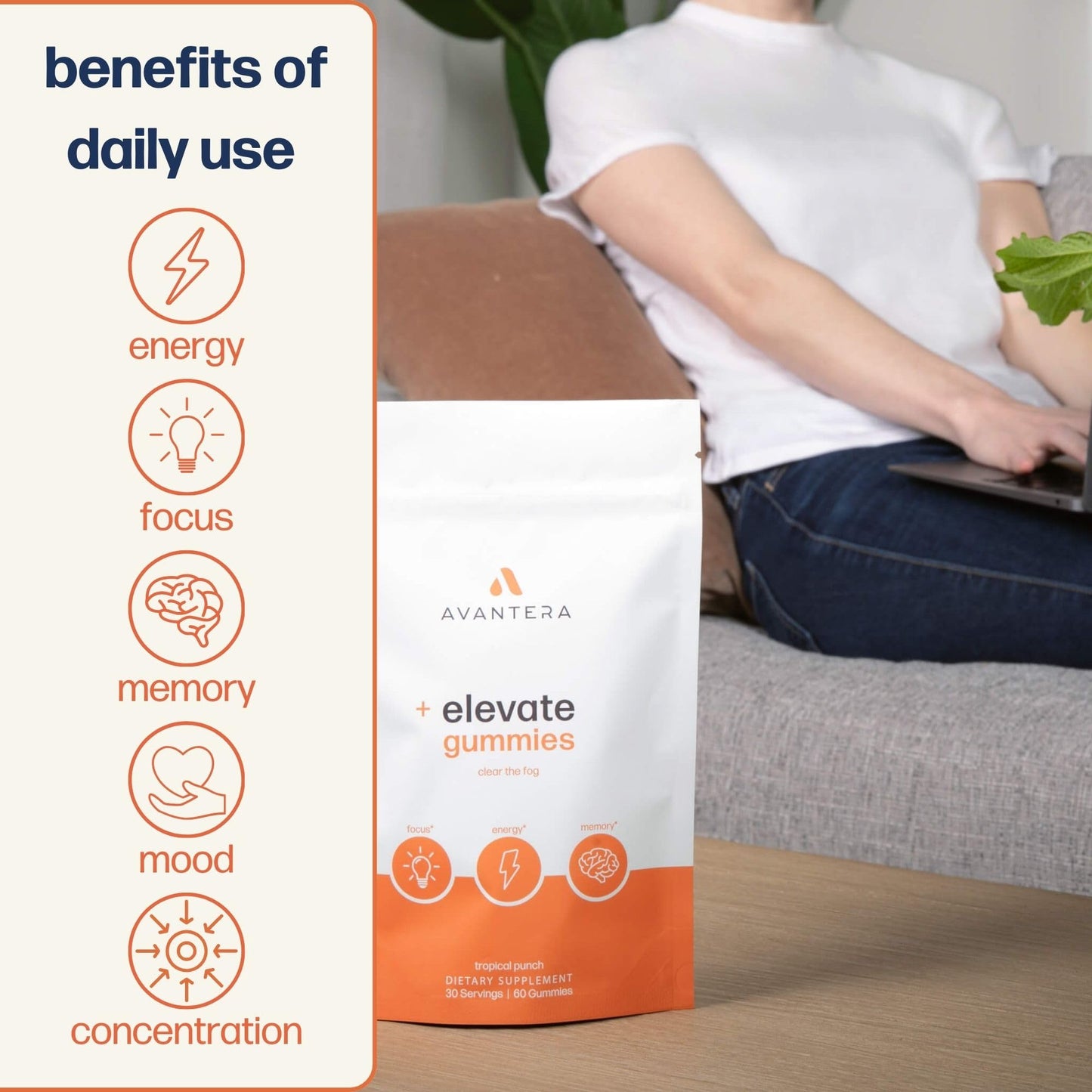 Avantera Elevate Gummies – Premium Nootropic for Focus, Memory & Energy