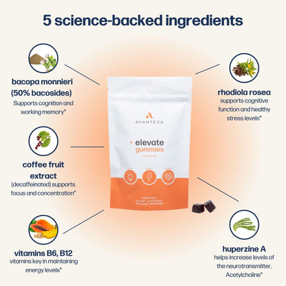 Avantera Elevate Gummies – Premium Nootropic for Focus, Memory & Energy