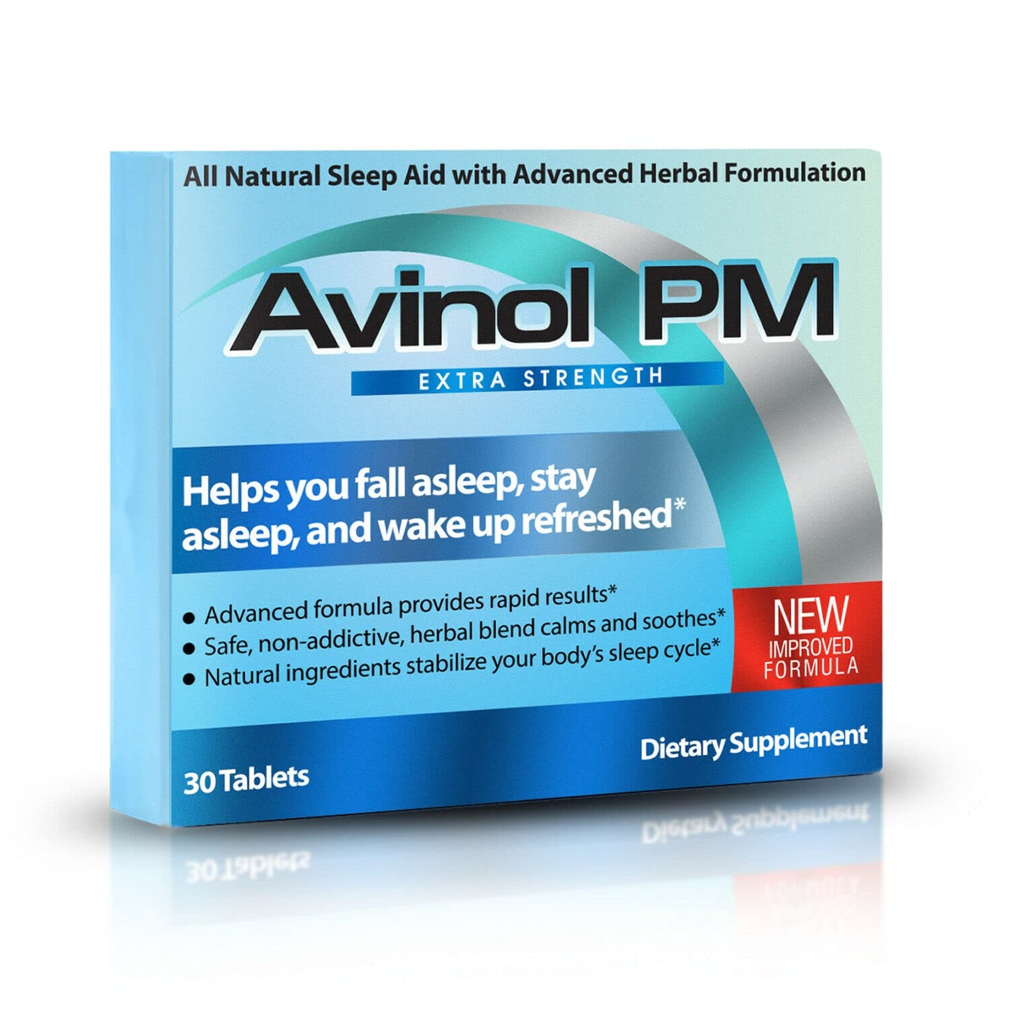 Avinol PM Extra Strength – Natural Sleep Supplement (30ct) | One-Tablet Convenience
