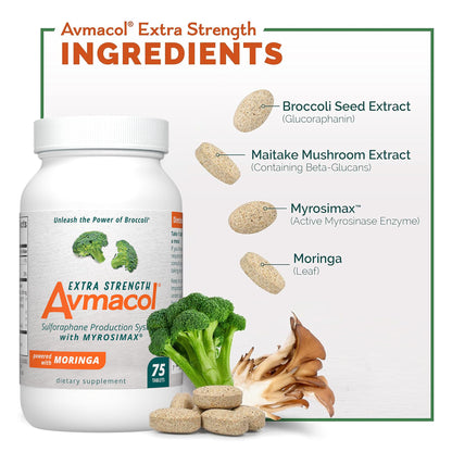 Nutramax Avmacol Extra Strength – #1 Researched Sulforaphane-Producing Detox & Immune Support (75 Tablets)