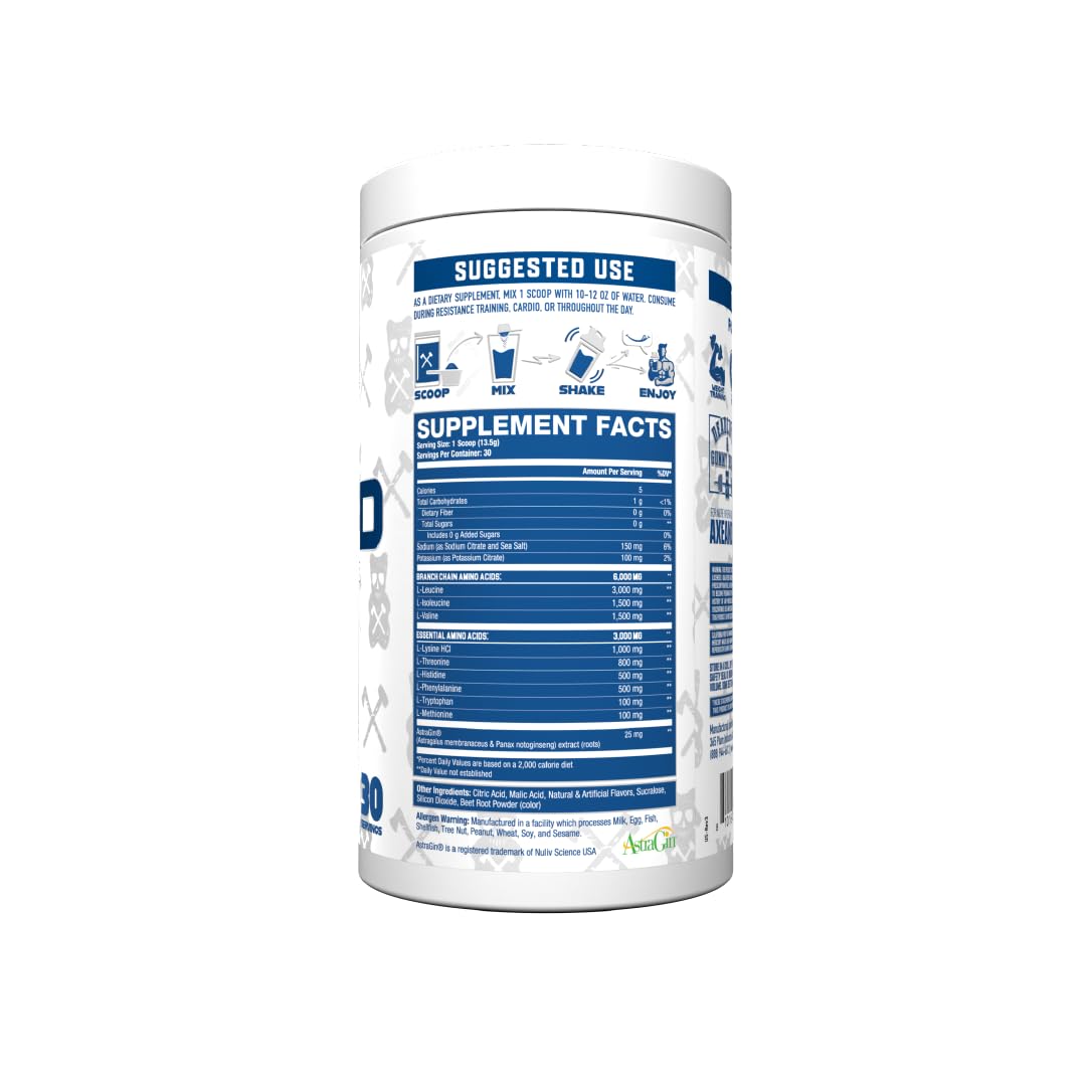 Axe & Sledge The Grind Essential Amino Acids – Vegan, Stimulant-Free EAA & BCAA Powder, 30 Servings