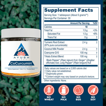 Ayush Herbs CoCurcumin: Turmeric with Black Pepper, CoQ10 & MCT