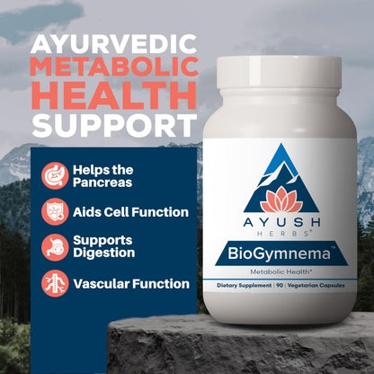 Ayush Herbs BioGymnema – Metabolic Health Supplement with Berberine, Gymnema & Bitter Melon | 90 Veg Capsules