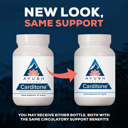 Ayush Herbs Carditone - Natural Heart Health Support with Rauwolfia, Arjuna, Calcium & Magnesium - 60 Vegetarian Caplets